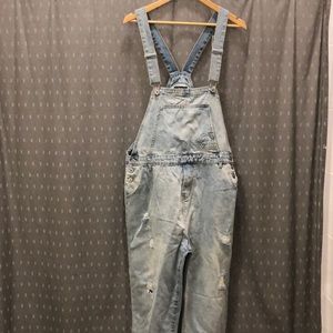 Mens Vintage Distressed Overalls
